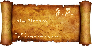 Halm Piroska névjegykártya