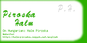 piroska halm business card